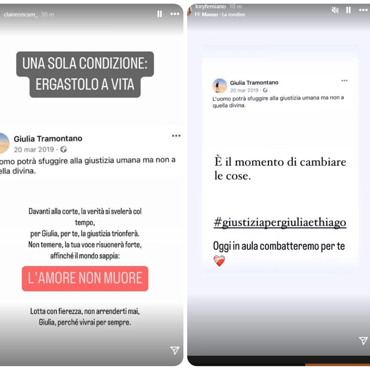 I post Instagram della mamma e della sorella di Giulia Tramontano