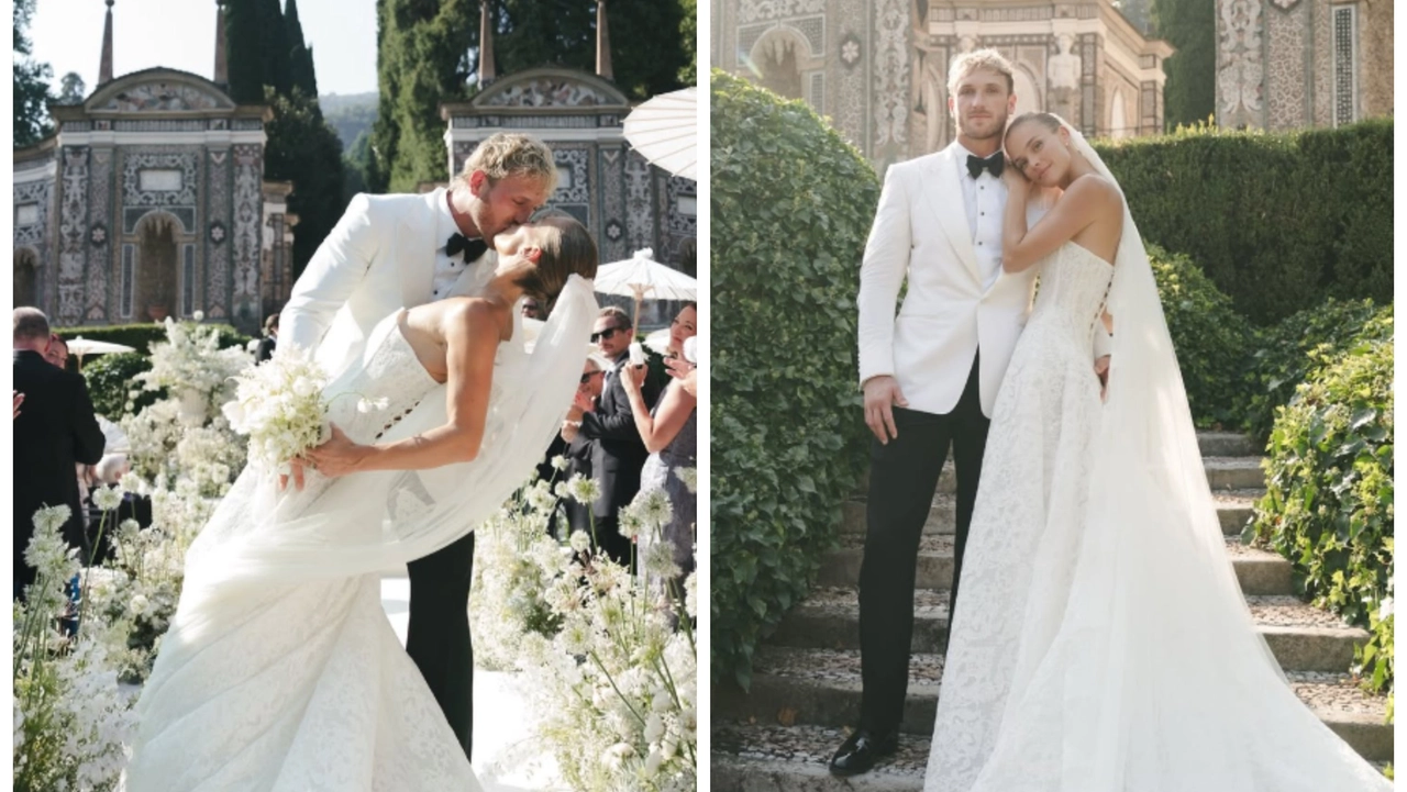 Logan Paul e Nina Agdal hanno detto “sì” a Villa d'Este a Cernobbio, sul lago di Como (Foto profili Instagram)