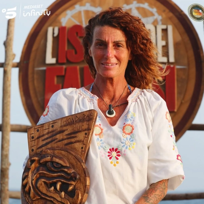 Cristina Plevani dopo la vittoria all'Isola dei Famosi (Foto Isola dei Famosi, Mediaset)