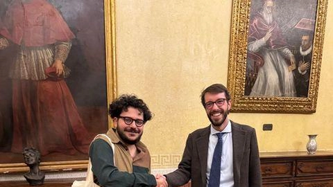Patrick Zaki col rettore Alessandro Maranesi