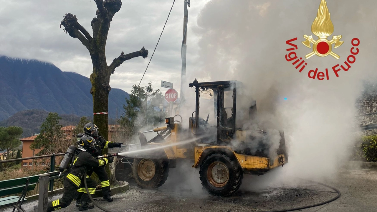 Il mezzo in fiamme