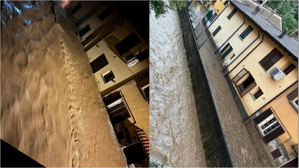 Maltempo in Brianza, Brovada fatica a contenere l’acqua, cantine e garage allagati, famiglie bloccate in casa senza luce (Foto facebook Cristina Milella)