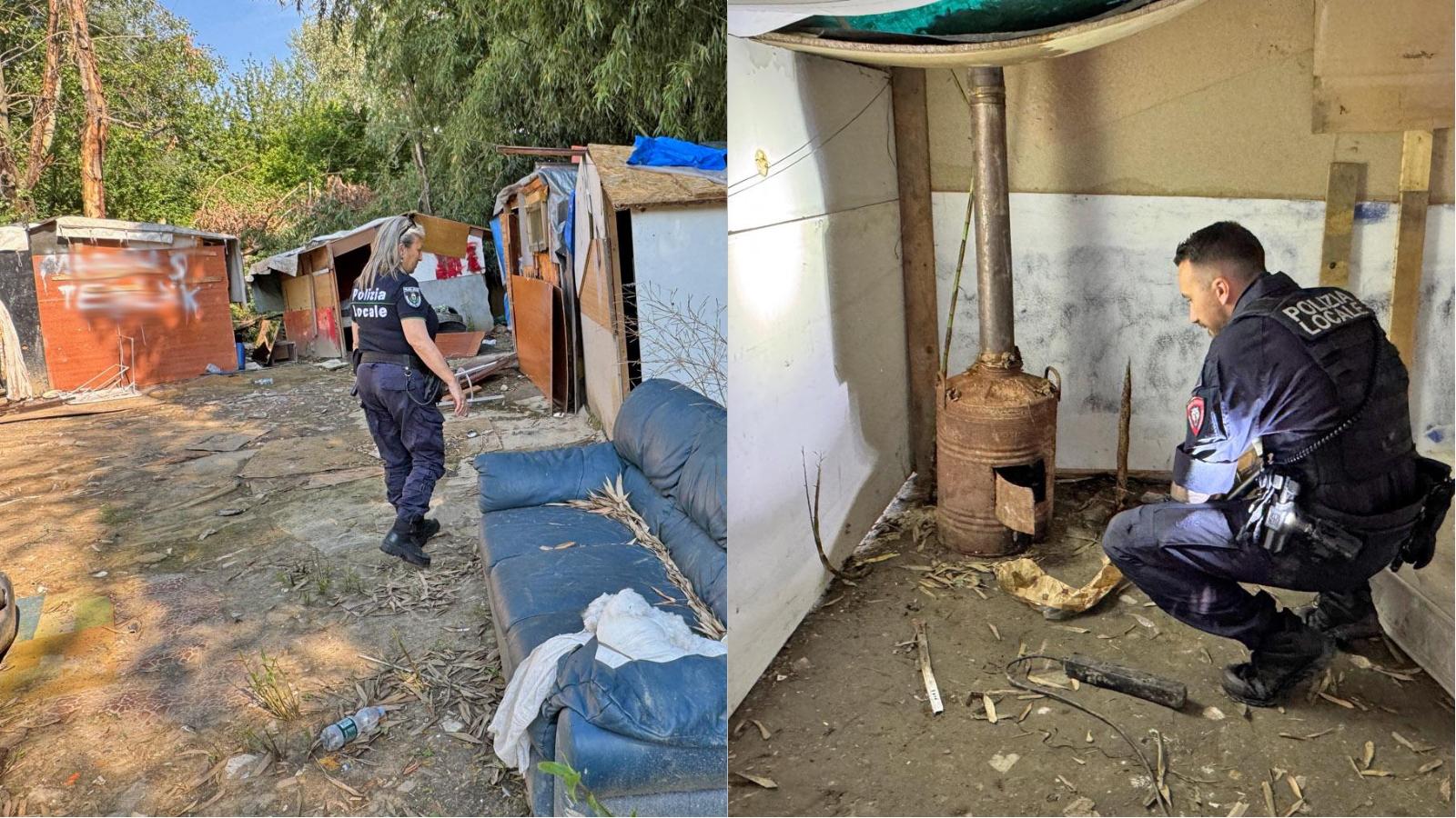 Rozzano, smantellata la baraccopoli abusiva: era il covo di una comunità nomade dedita a furti di rame