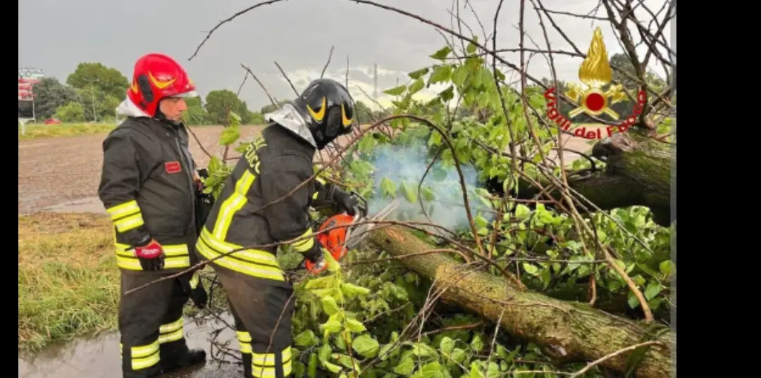 Nubifragio e grandine sul Lodigiano: raffica di emergenze ma nessun ferito