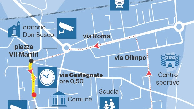 La mappa del percorso di Sharon Verzeni nella notte tra il 29 e il 30 luglio