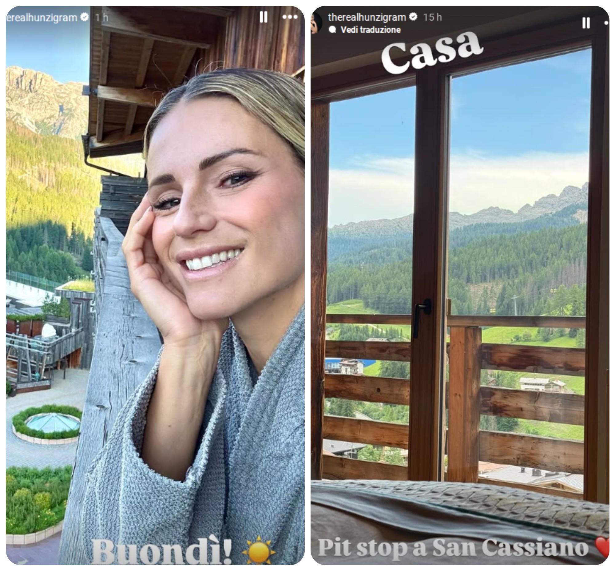 michelle hunziker da milano a san cassiano per una fuga dal caldo con le mie cucciole al fresco