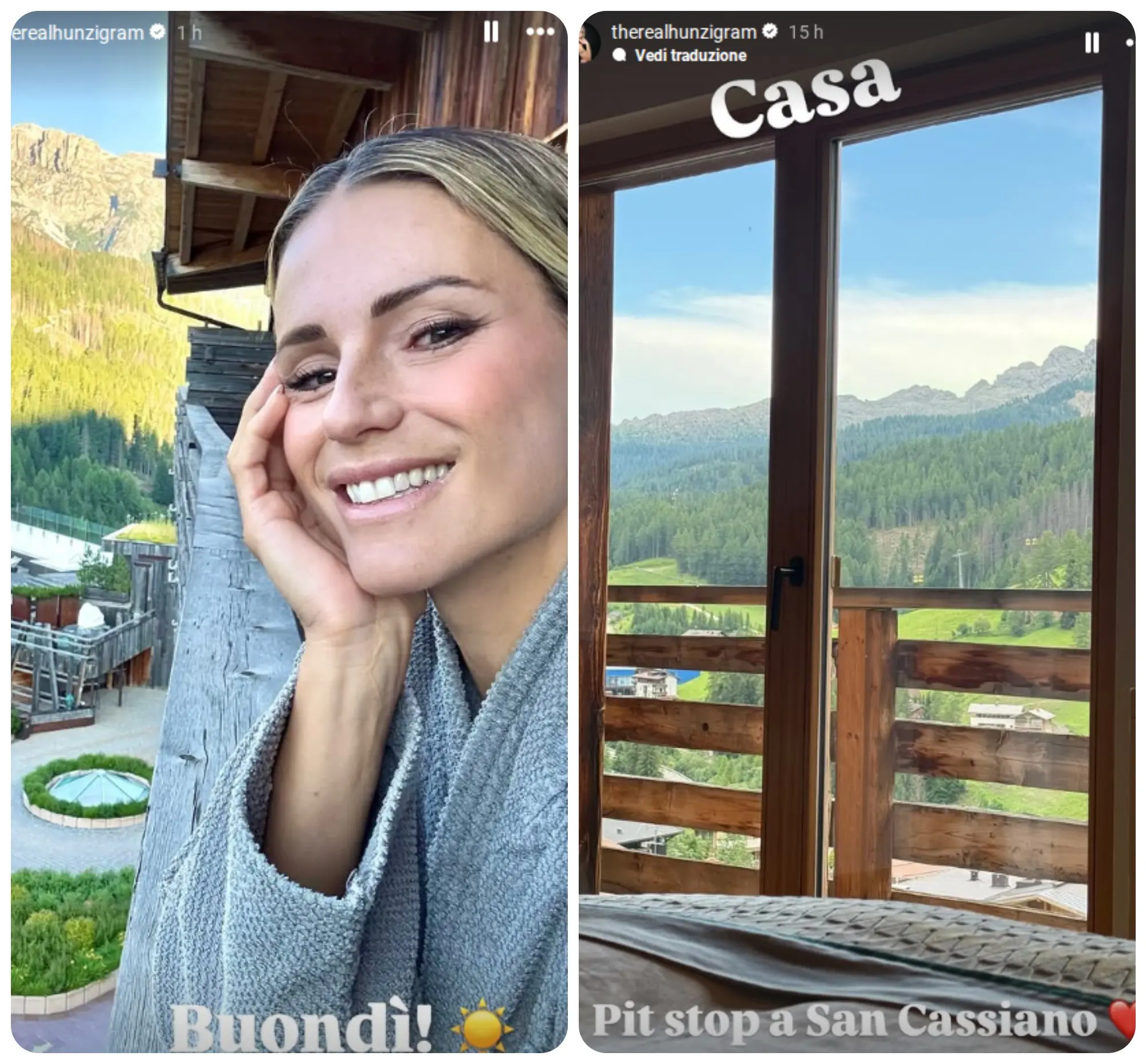Michelle Hunziker, da Milano a San Cassiano per una fuga dal caldo: “Con le mie cucciole al fresco”