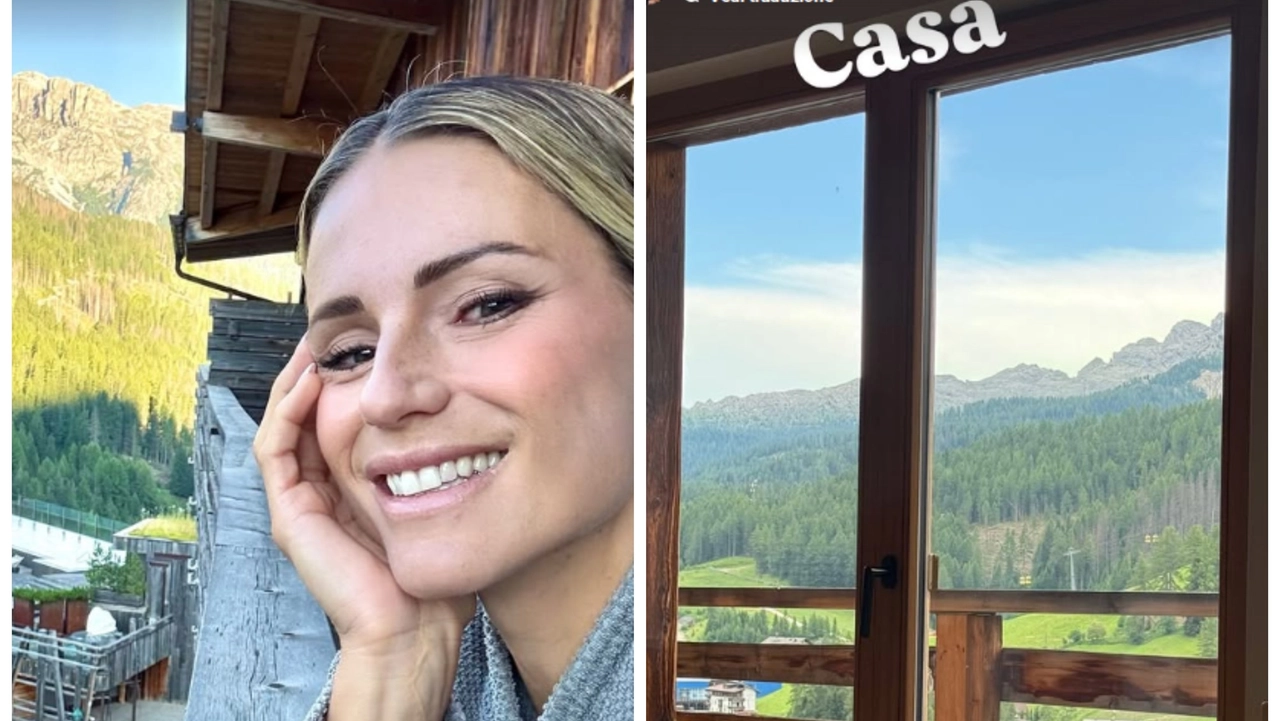 Michelle Hunziker a San Cassiano, sulle Dolomiti (Foto profilo Instagram)