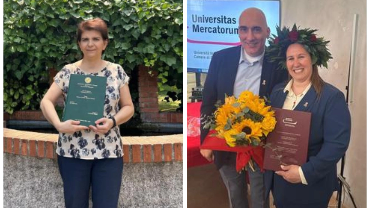 Pamela Chiapparoli, alla sua terza laurea. Nel fotone a destra Pamela Braga col marito Pamela Chiapparoli, alla sua terza laurea. Nel fotone a destra Pamela Braga col marito