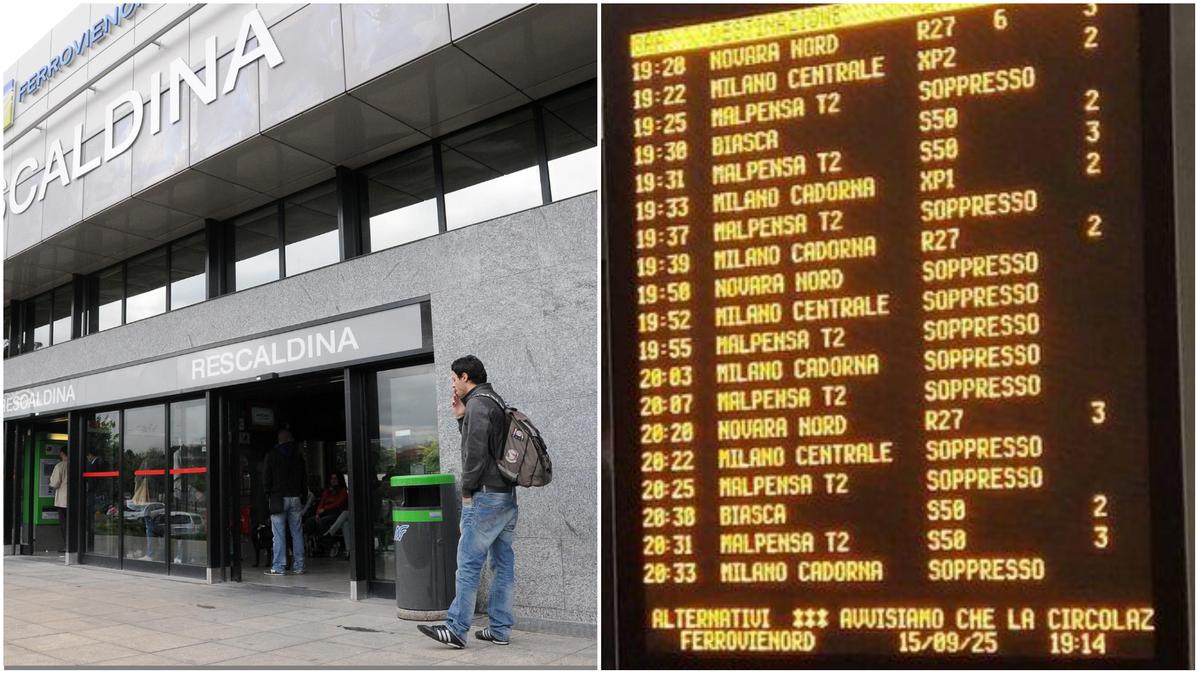 Piovono blocchi di cemento da un cantiere sulla A8: treni fermi sulla linea Milano Varese