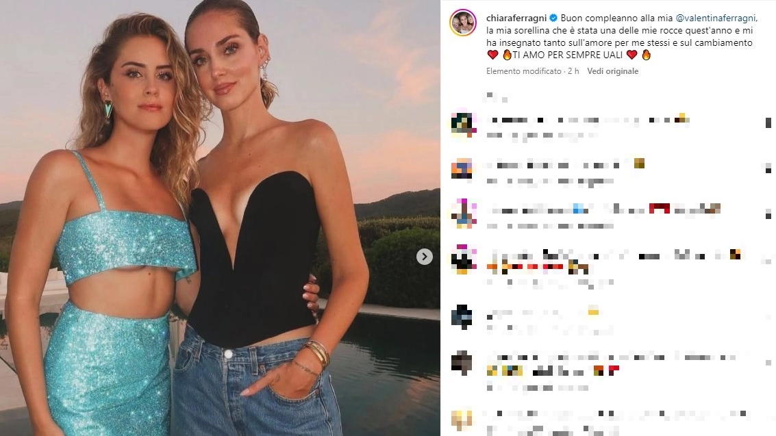 Chiara Ferragni insieme a sua sorella Valentina (Foto profilo Instagram)