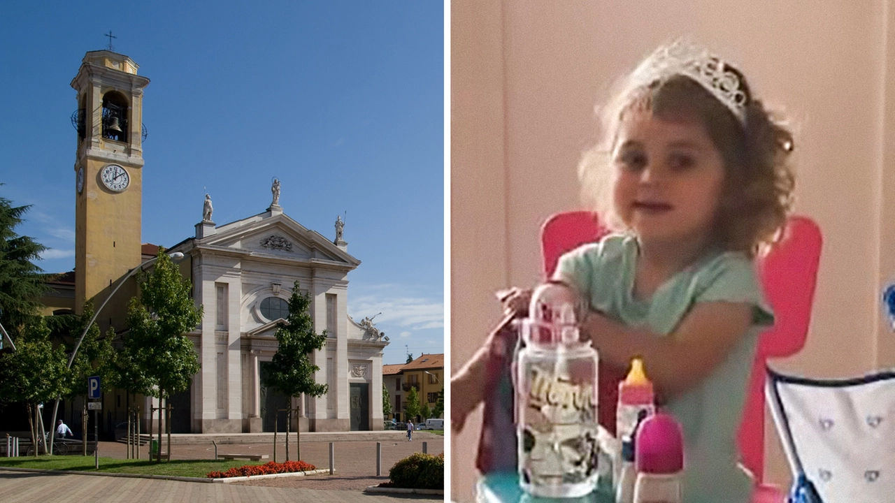 La piccola Giada aveva due anni. A sinistra, la chiesa dove si terranno i funerali La piccola Giada aveva due anni. A sinistra, la chiesa dove si terranno i funerali