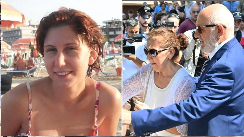 Sharon Verzeni uccisa a coltellate a Terno d'Isola e, a destra, i genitori durante il funerale Sharon Verzeni uccisa a coltellate a Terno d'Isola e, a destra, i genitori durante il funerale