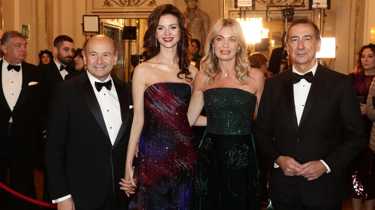 Anna Olkhovaya, Dominique Meyer, Chiara Bazoli e Beppe Sala