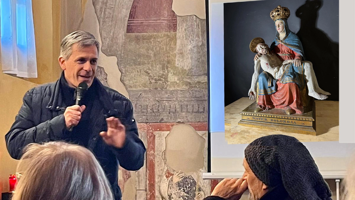 Castelcovati: il parroco don Jordan Coraglia parla durante la presentazione che si è tenuta nel Santuario di San Marino Castelcovati: il parroco don Jordan Coraglia parla durante la presentazione che si è tenuta nel Santuario di San Marino