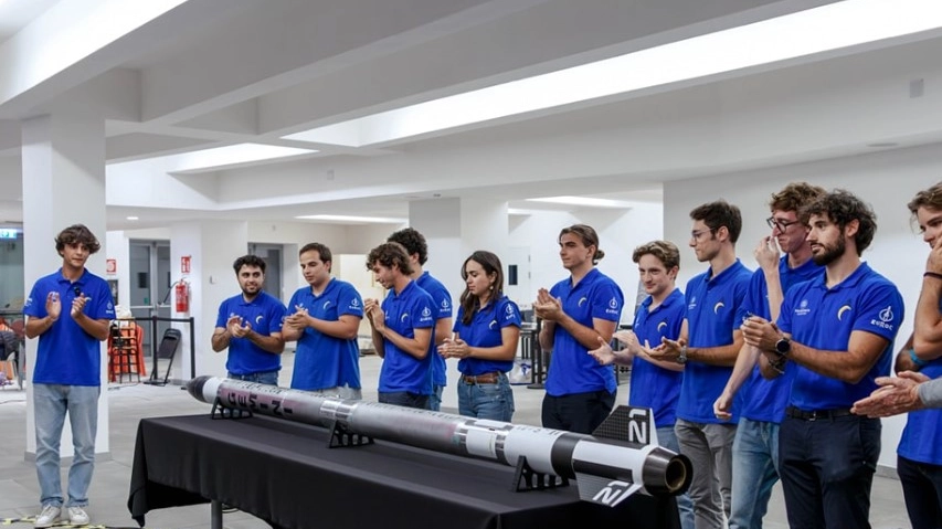 Il team di ricercatori al lavoro nei reparti Rollon per realizzare il sistema della competizione Il team di ricercatori al lavoro nei reparti Rollon per realizzare il sistema della competizione