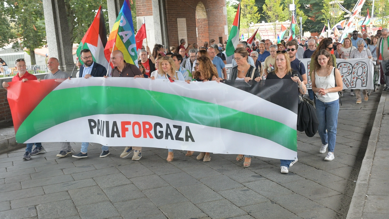 Il corteo a Pavia per Gaza