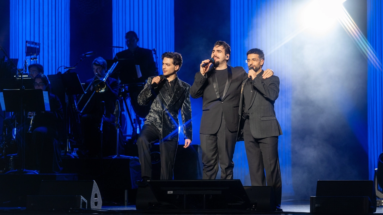 Il Volo durante un concerto, Rebecca Herrington (@onthespotphoto)