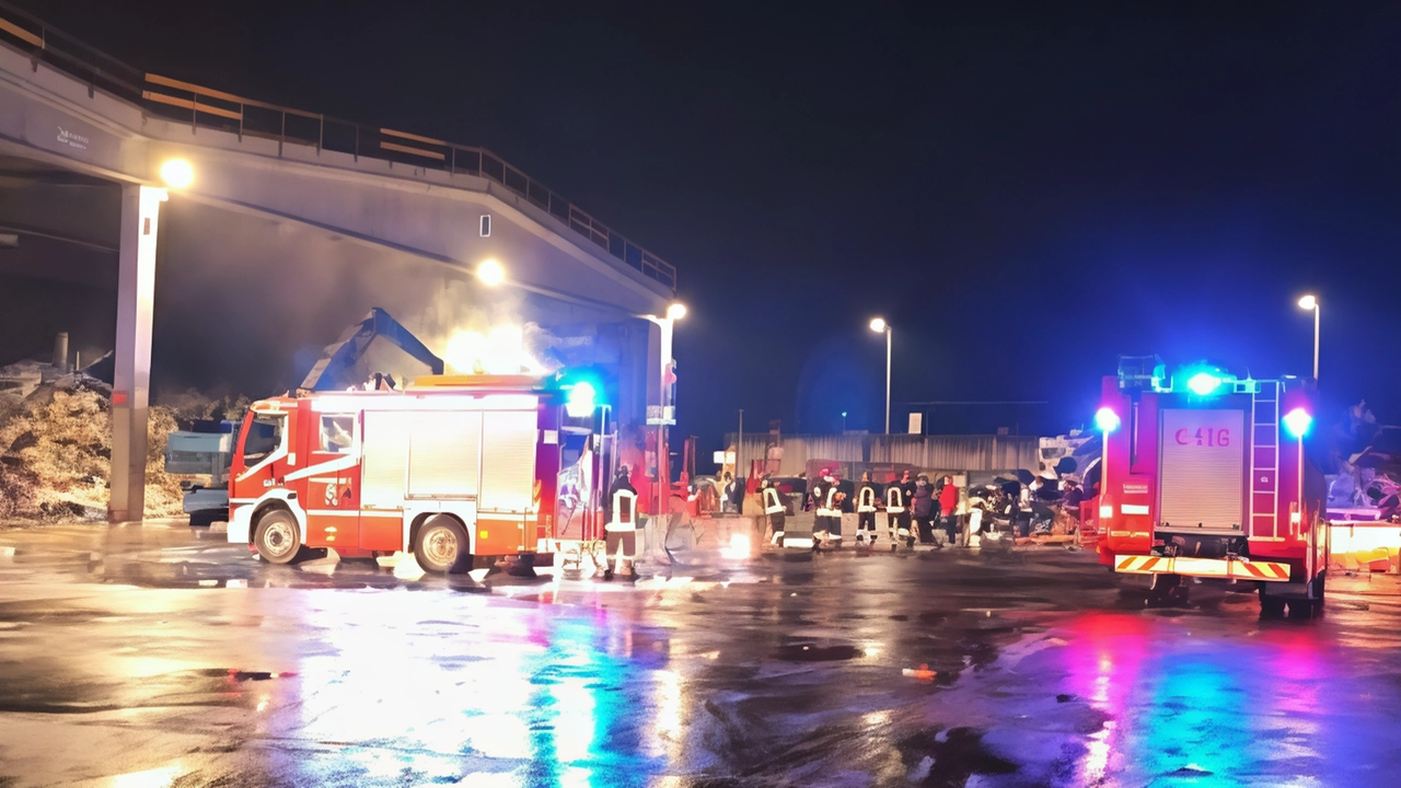 L’intervento dei vigili del fuoco ieri mattina ai capannoni della Lodigiana Maceri La causa pare accidentale L’intervento dei vigili del fuoco ieri mattina ai capannoni della Lodigiana Maceri La causa pare accidentale