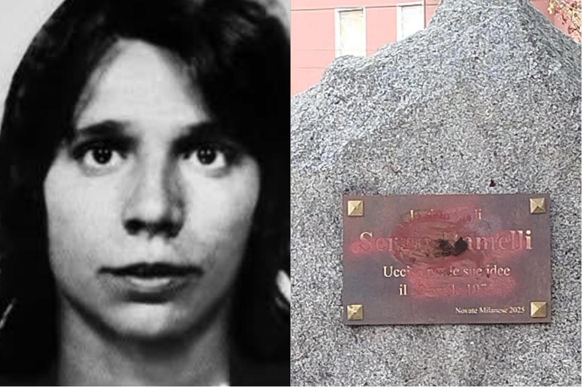 novate sfregio alla memoria di sergio ramelli la targa imbrattata con della vernice rossa