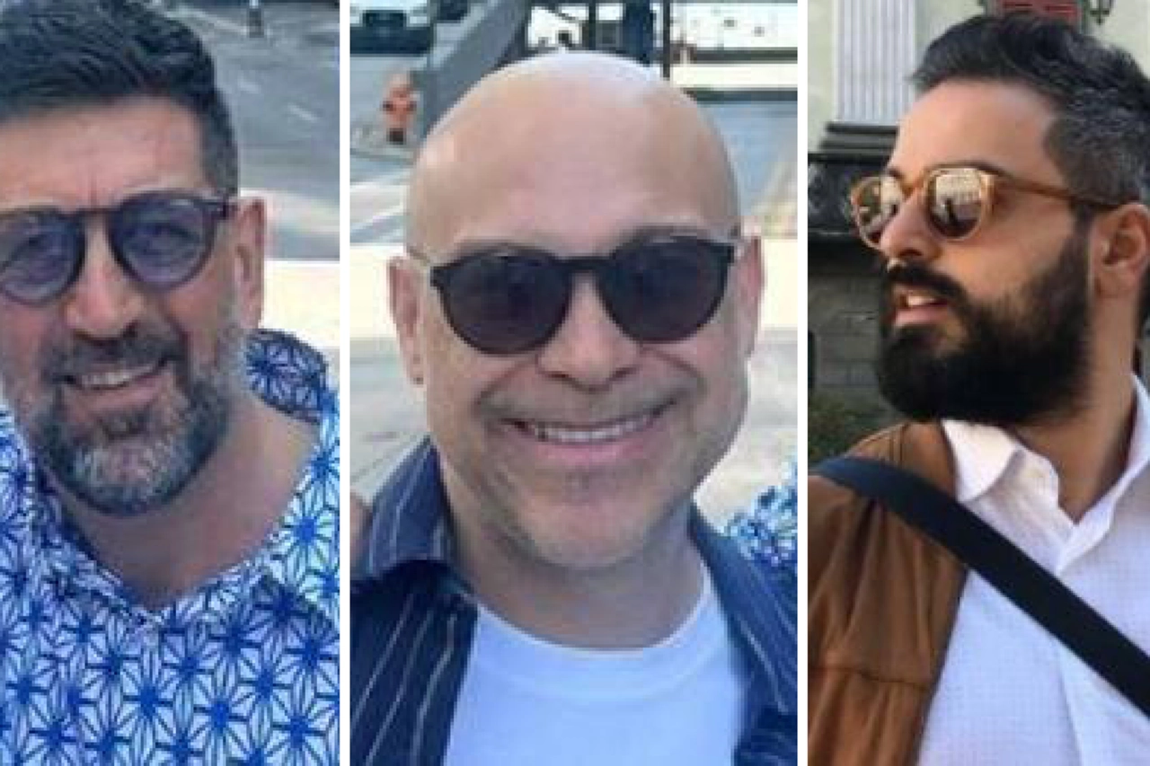 Da sinistra, Gianni Grossi, 55 anni, Mario Paglino, 52 anni, e Amodio Giurni, 37 anni