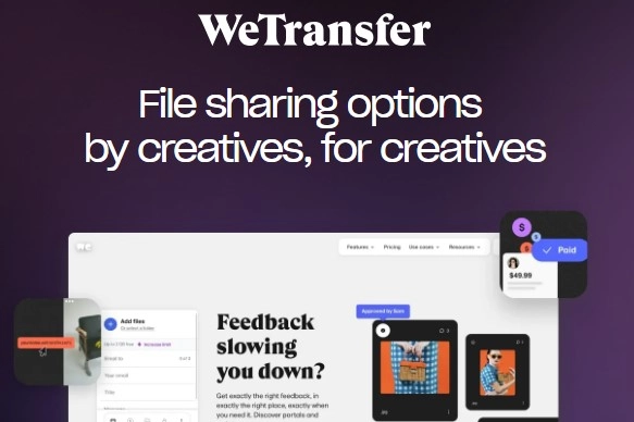 Eines der Flaggschiffprodukte von Benging Spoons, das von Tausenden von Benutzern verwendet wird: das WeTransfer-Programm zum Übertragen großer Dateien