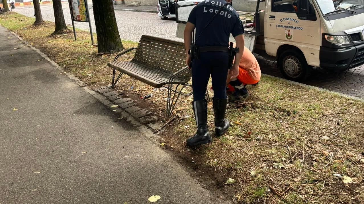 La rimozione delle panchine in viale Matteotti avviata ieri mattina La rimozione delle panchine in viale Matteotti avviata ieri mattina