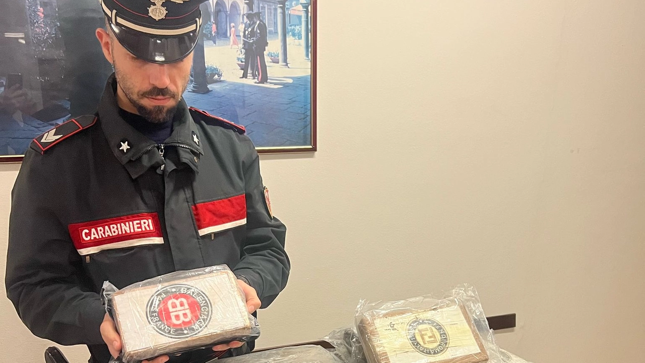 I panetti di cocaina, per un totale di 50 chili, sequestrati al camionista montenegrino