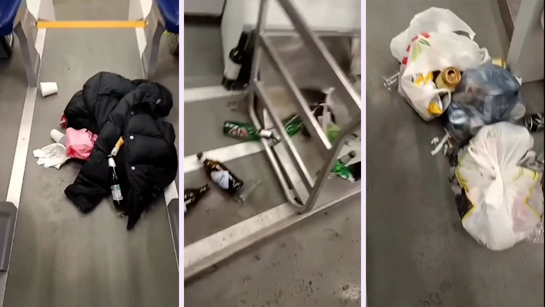 Lo stato del treno a bordo del quale i tifosi del Mantova hanno raggiunto Modena per la partita di serie B