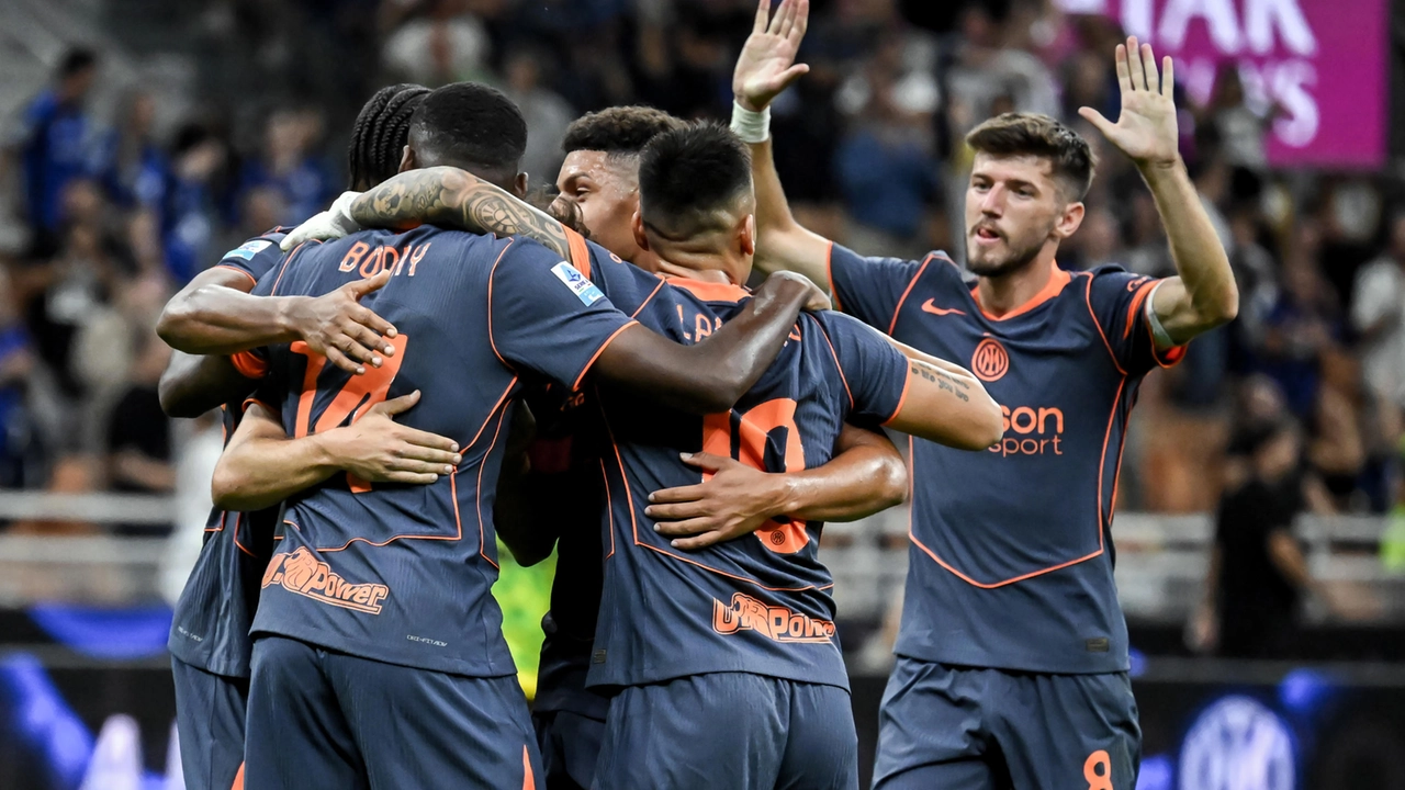 La gioia dei giocatori dell’Inter La gioia dei giocatori dell’Inter
