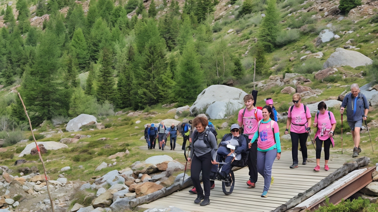 Vivere la montagna utilizzando le joelette con gli accompagnatori. L’evento all’insegna dell’inclusione si è tenuto nella struttura a 2.495 metri. . Vivere la montagna utilizzando le joelette con gli accompagnatori. L’evento all’insegna dell’inclusione si è tenuto nella struttura a 2.495 metri. .