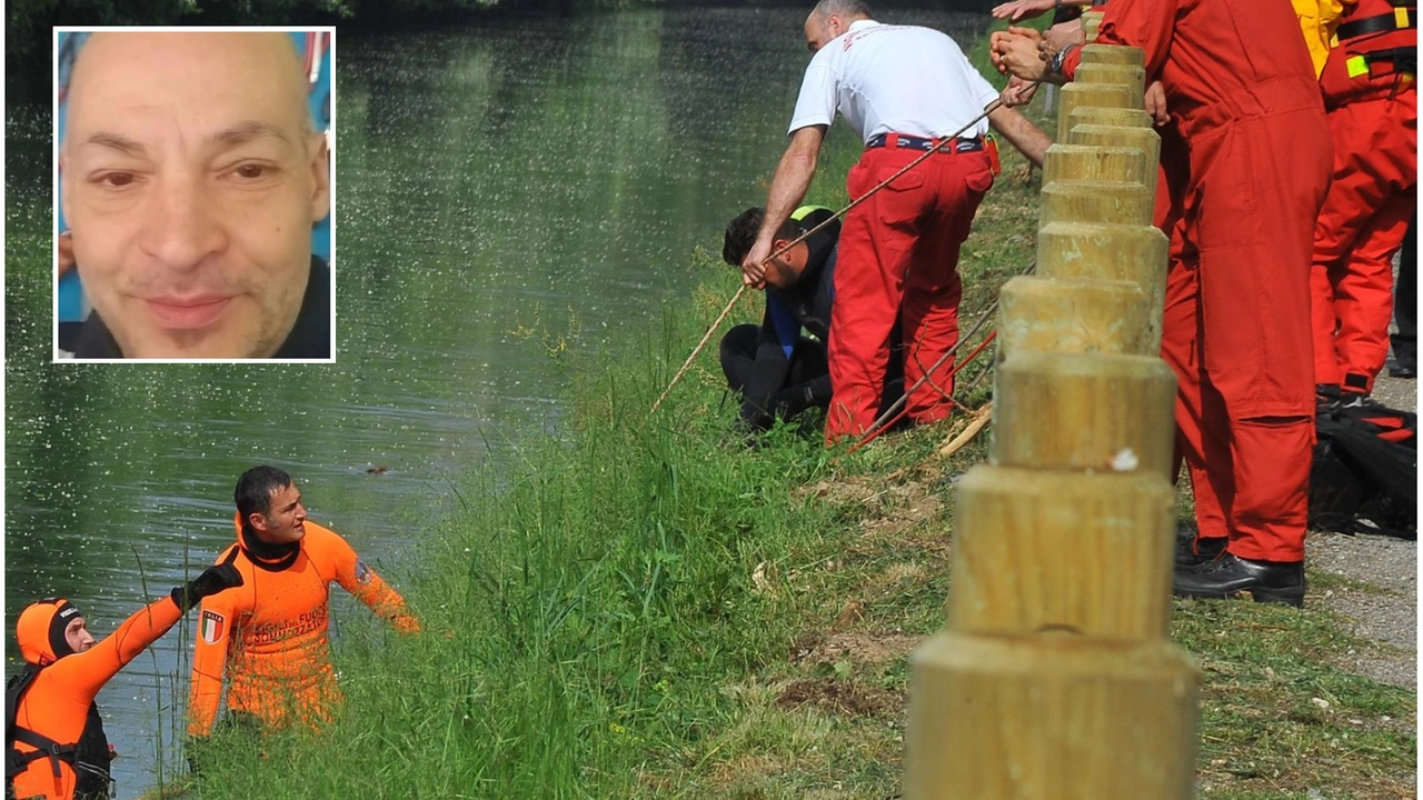 Nel riquadro Francesco Azzini, trovato morto a Pontevico (Brescia). Ricerche in un canalone in una foto di archivio