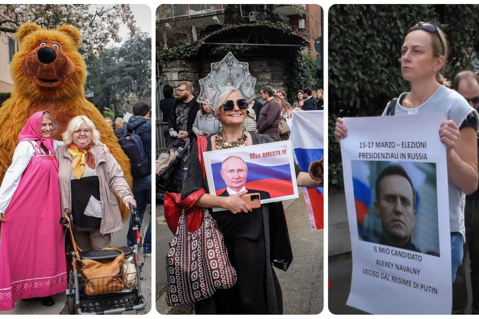 Elezioni in Russia, le persone in coda al Consolato di Milano: pro e contro Putin