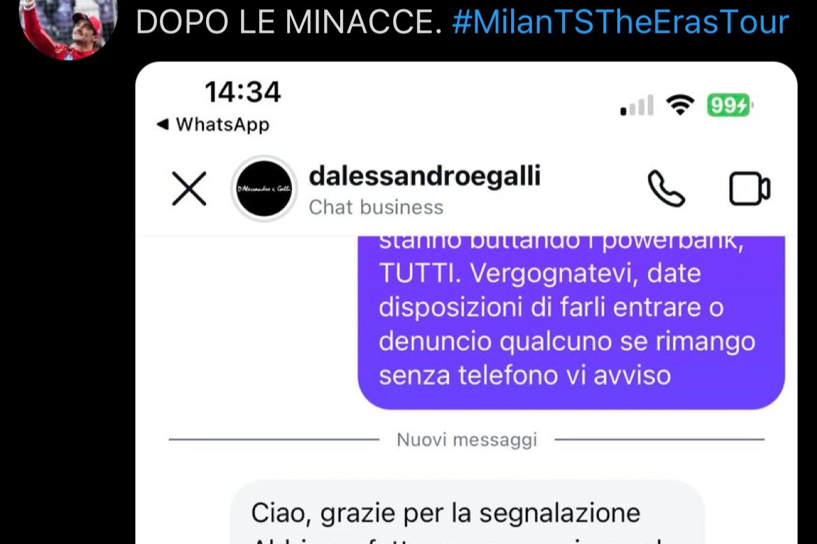 Lo screenshot della conversazione con gli organizzatori (dal profilo X @charlvsando)