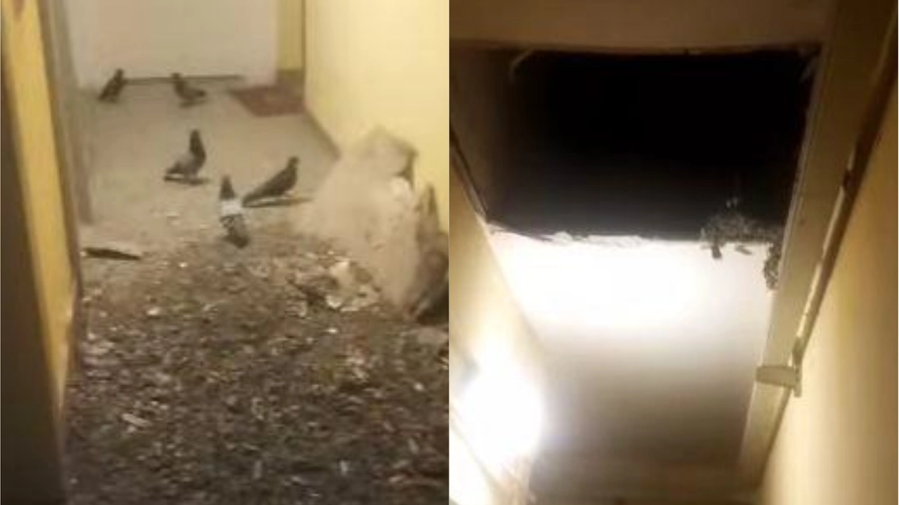 Brescia, tragedia sfiorata alla Torre Raffaello: crolla il controsoffitto al 15esimo piano (Foto Facebook Umberto Gobbi) Brescia, tragedia sfiorata alla Torre Raffaello: crolla il controsoffitto al 15esimo piano (Foto Facebook Umberto Gobbi)