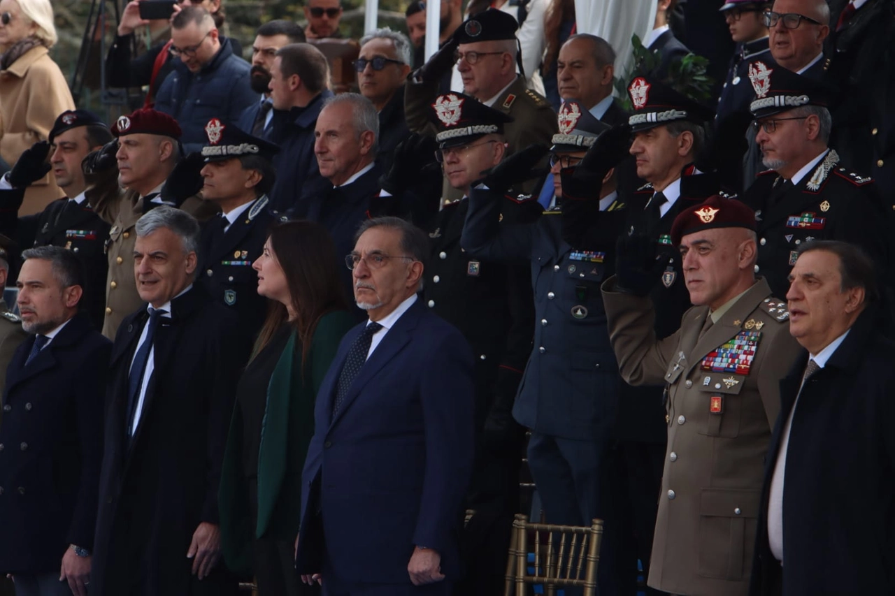 Il presidente del Senato Ignazio La Russa con le autorità (foto Salmoirago)