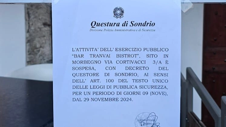 Al locale è stata sospesa la licenza Al locale è stata sospesa la licenza