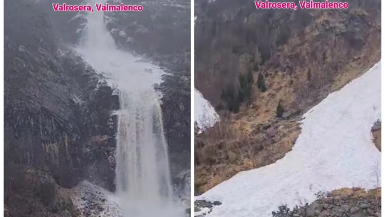Valanga in Valrosera, Valmalenco (Frame video Instagram)