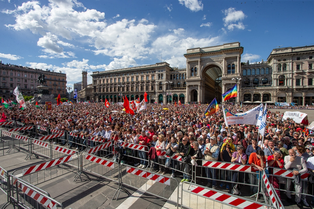 CORTEO 25 APRILE  MILANO, 25 APRILE 2025, ANSA/DAVIDE CANELLA