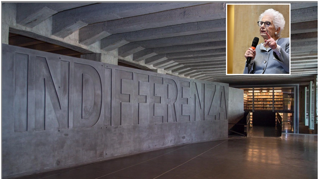 Il Memoriale della Shoah a Milano e, nel riquadro, la senatrice Liliana Segre Il Memoriale della Shoah a Milano e, nel riquadro, la senatrice Liliana Segre