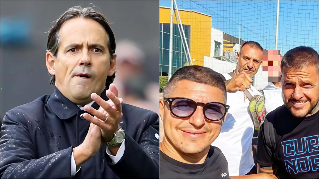 Simone Inzaghi e il triumvirato della Curva Nord interista Antonio Bellocco, Andrea Beretta e Marco Ferdico Simone Inzaghi e il triumvirato della Curva Nord interista Antonio Bellocco, Andrea Beretta e Marco Ferdico