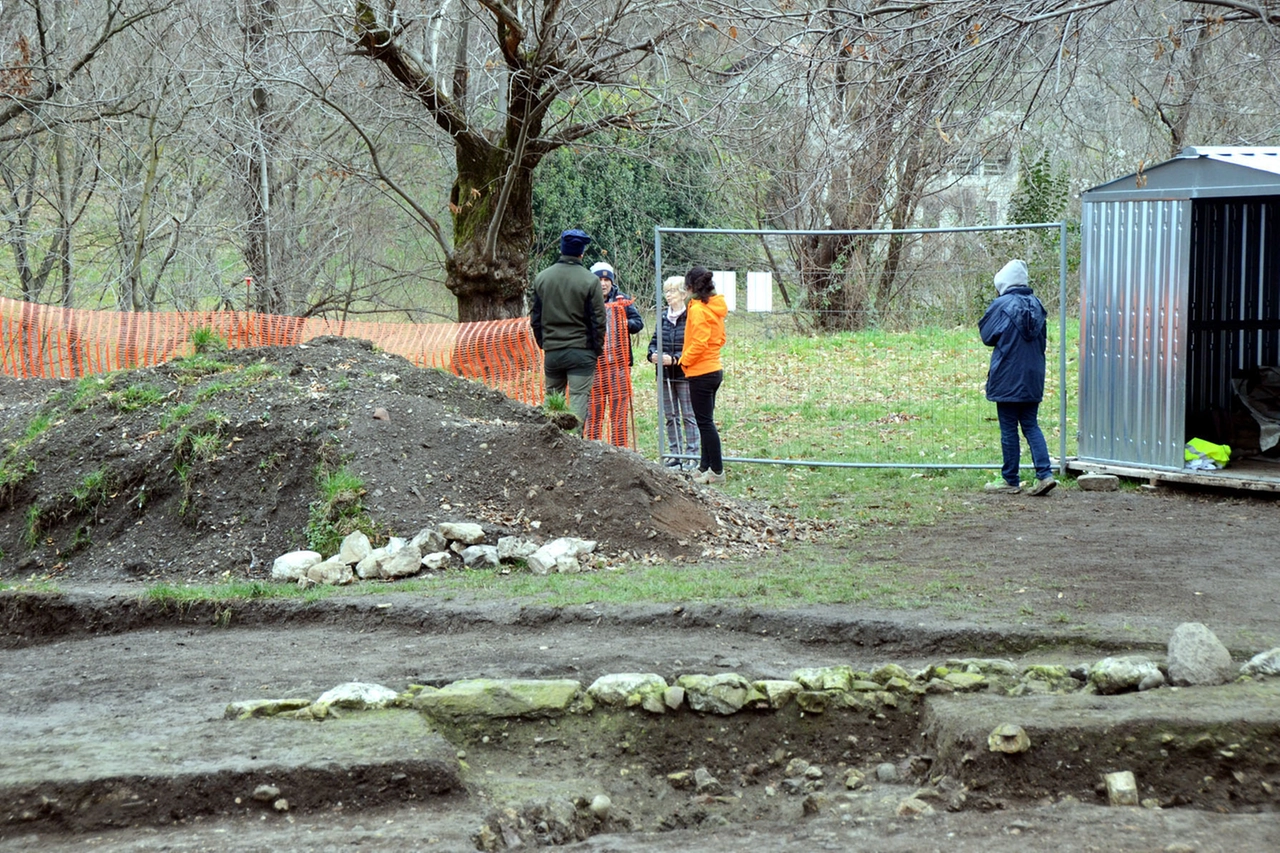 L'area interessata dagli scavi archeologici in un'immagine dello scorso inverno
