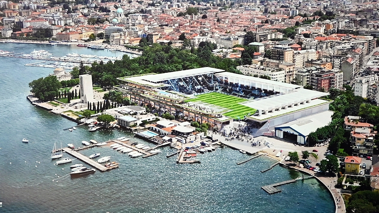 Il disegno allegato al piano di ampliamento dello stadio Sinigaglia a Como