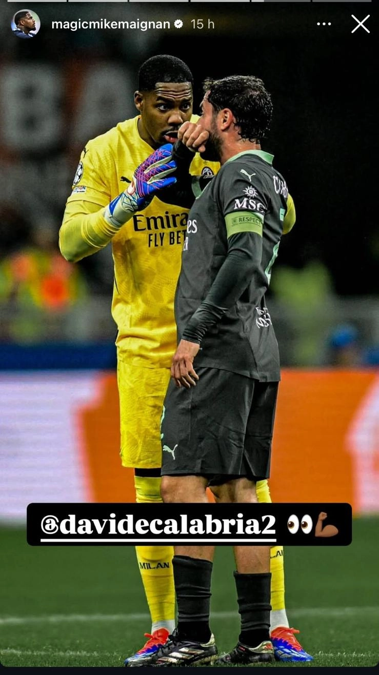 La storia pubblicata da Maignan a sostegno di Davide Calabria