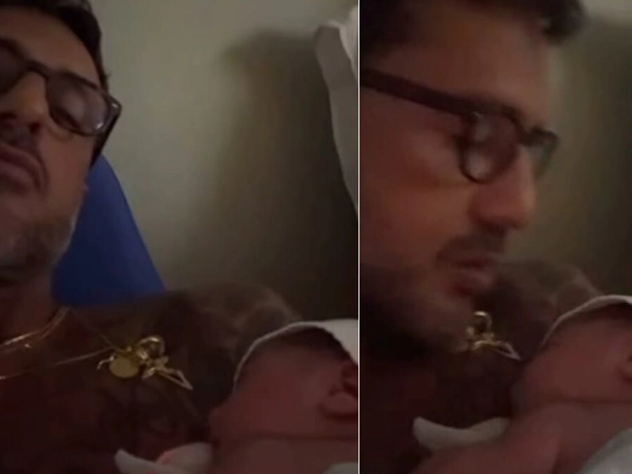 Fabrizio Corona con il figlio Thiago (Frame video Instagram)