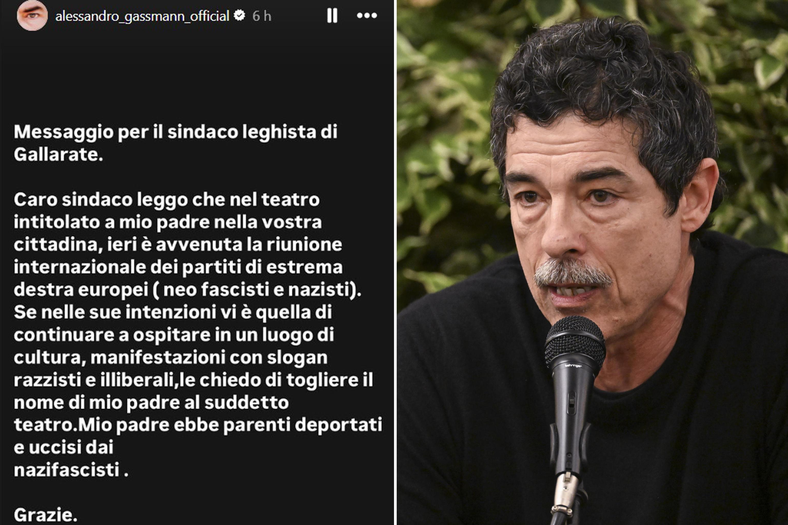 Alessandro Gassmann e la difesa antifascista di papà: “Via il nome di Vittorio dal teatro dei neonazi”. E Vannacci lo attacca: “Solita ipocrisia radical chic” Alessandro Gassmann e la difesa antifascista di papà: “Via il nome di Vittorio dal teatro dei neonazi”. E Vannacci lo attacca: “Solita ipocrisia radical chic”