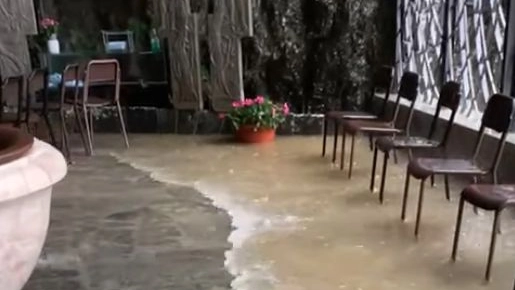 Allagato il santuario della Cornabusa (Frame video facebook)