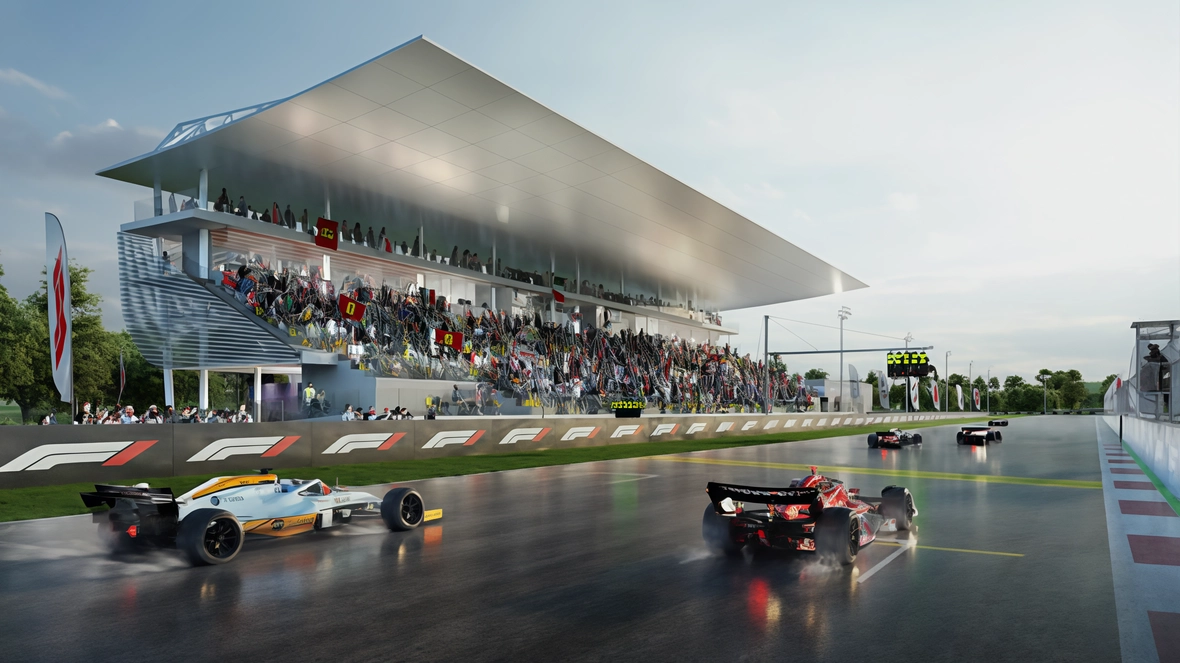 Il rendering del “nuovo” autodromo Il rendering del “nuovo” autodromo