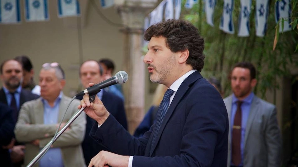 Manfredi Palmeri a un incontro dell'associazione Amici di Israele Manfredi Palmeri a un incontro dell'associazione Amici di Israele