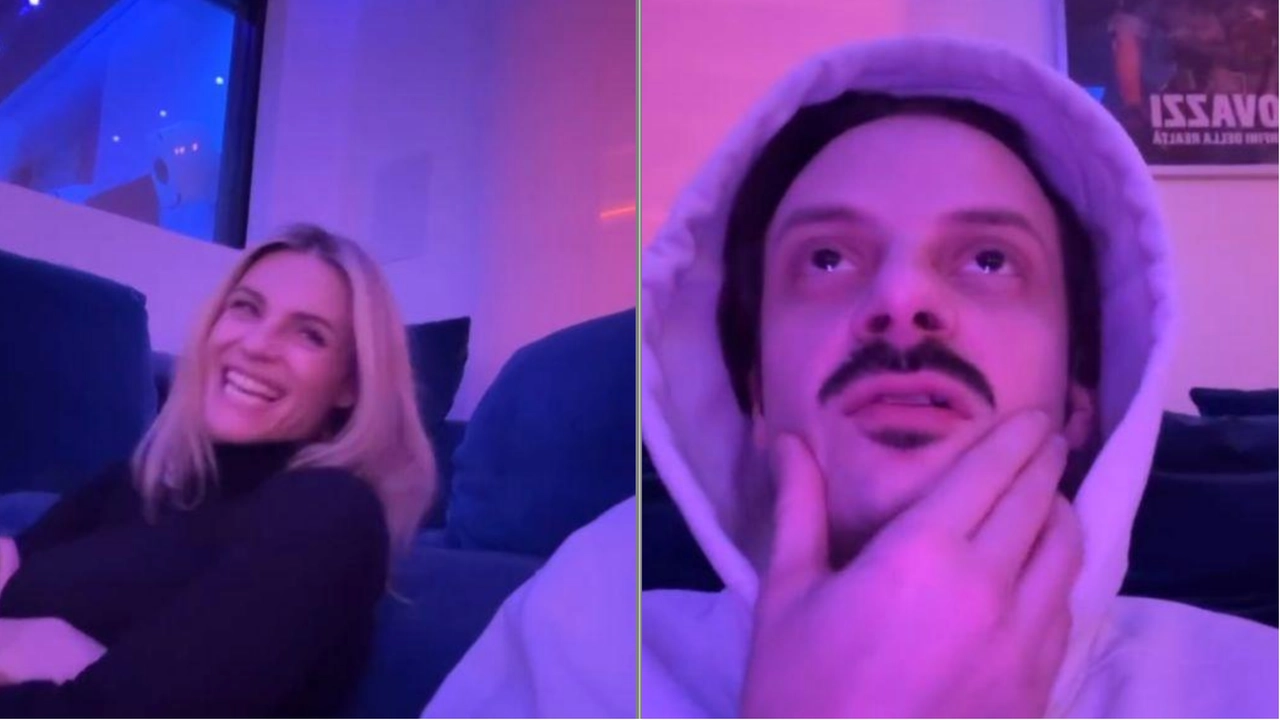Michelle Hunziker e Fabio Rovazzi guardano la finale del Festival di Sanremo insieme (Frame video Instagram)